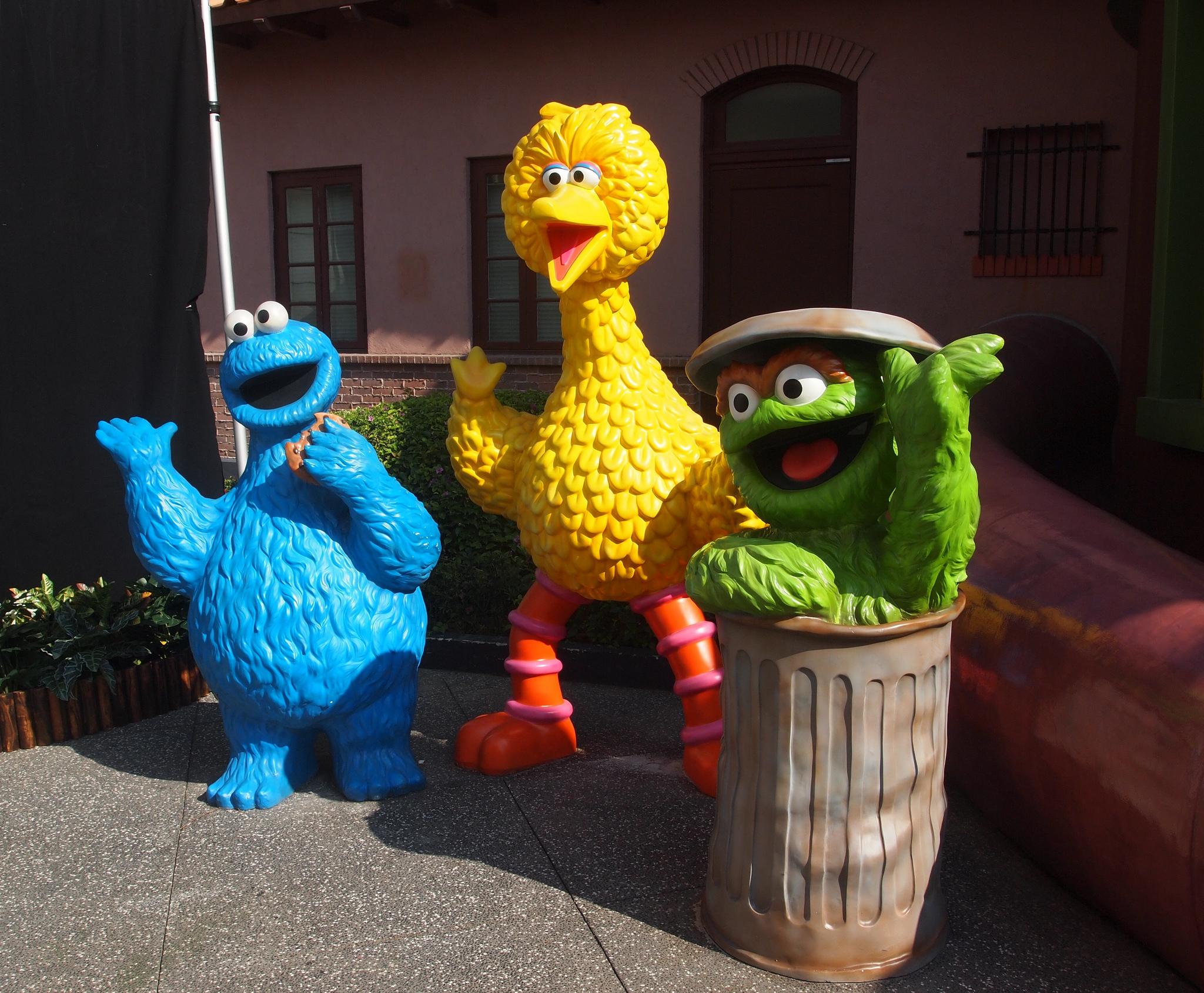 sesame street characters - Cookie Monster, Big Bird, and Oscar